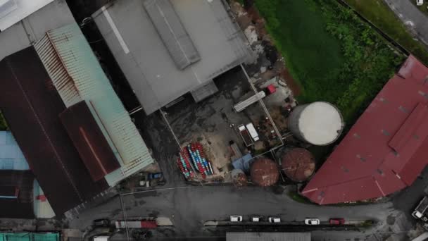 Imagem Aérea Cima Para Baixo Canteiro Obras — Vídeo de Stock