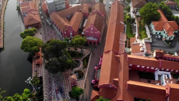 Stadthuys Historisk Struktur Belägen Hjärtat Malacca City Den Administrativa Huvudstaden — Stockvideo