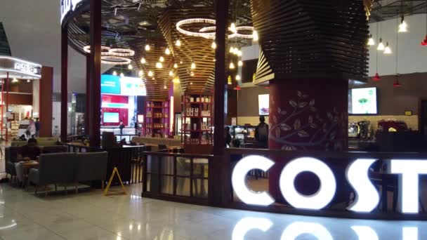 Costa Coffee Shop Międzynarodowym Lotnisku Dubaju — Wideo stockowe