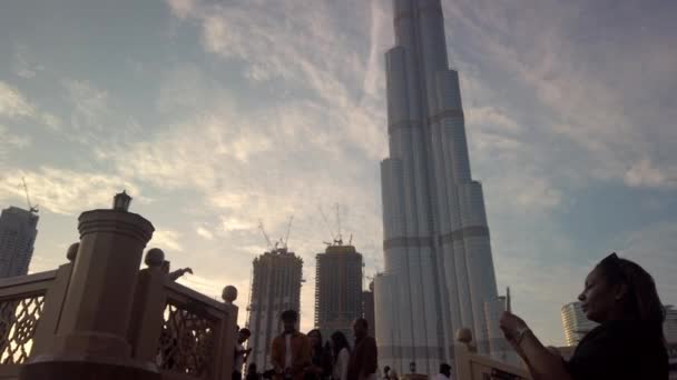 Burj Khalifa Wieżowiec Dubaju Najwyższa Budowla Świecie — Wideo stockowe