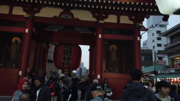 Kaminarimon Thunder Gate Türkçe Kaminarimon Veya Thunder Gate Asakusa Tokyo — Stok video