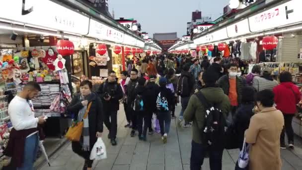 Nakamise Uno Los Centros Comerciales Más Antiguos Japón Desde Que — Vídeos de Stock