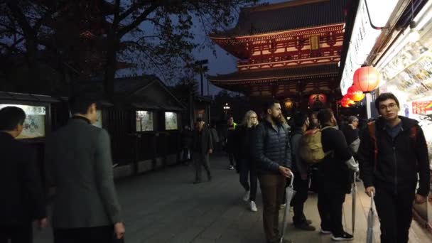 Nakamise Ett Japans Äldsta Köpcentrum Sedan Shogun Tokugawa Etablerade Edo — Stockvideo