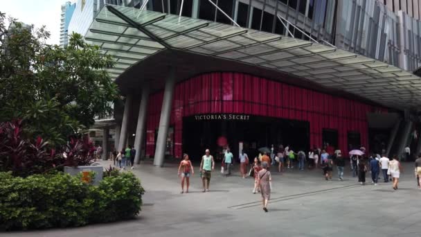 Mycket Folk Orchard Road Singapore Orchard Ett Shoppingmål För Resenärer — Stockvideo