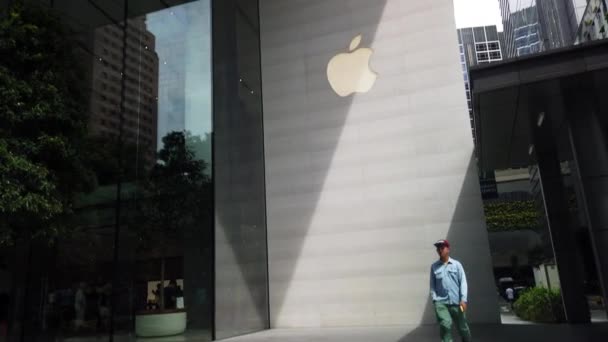 Apple Store Orchard Ist Der Größte Apple Store Singapur — Stockvideo