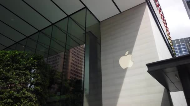 Apple Store Orchard Den Största Äppelbutiken Singapore — Stockvideo