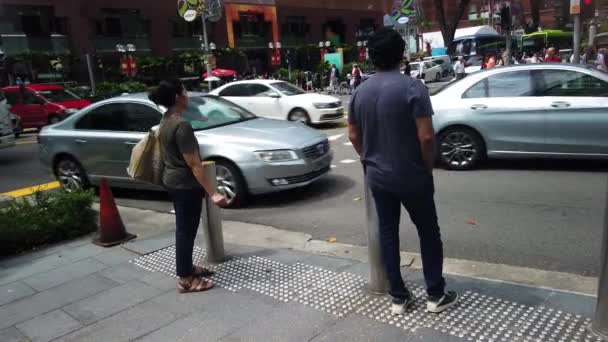 Mycket Folk Orchard Road Singapore Orchard Ett Shoppingmål För Resenärer — Stockvideo