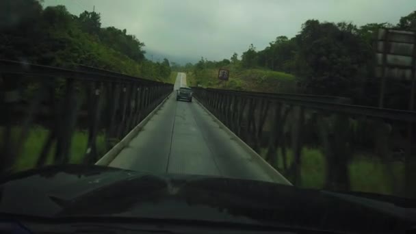 Yağmurlu Bir Günde Kuching Den Lundu Kadar Sarawak Kırsalından Geçen — Stok video