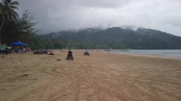 Widok Plażę Telok Melano Sarawak Pochmurny Dzień Piękne Zatoczki Znajdują — Wideo stockowe