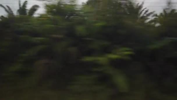 Кинематографический Снимок Автомобиля Путешествующего Сельской Дороге Шоссе Кучинг Лунду Красивыми — стоковое видео