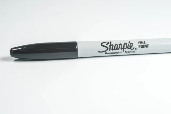 Sharpie Caneta Marcador Permanente Isolado Contra Fundo Branco — Fotografia de Stock