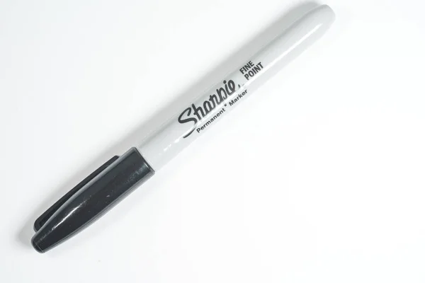 Στυλό Ανεξίτηλου Μαρκαδόρου Sharpie Απομονωμένο Λευκό Φόντο — Φωτογραφία Αρχείου