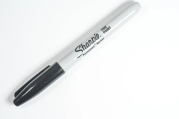 Sharpie Caneta Marcador Permanente Isolado Contra Fundo Branco — Fotografia de Stock