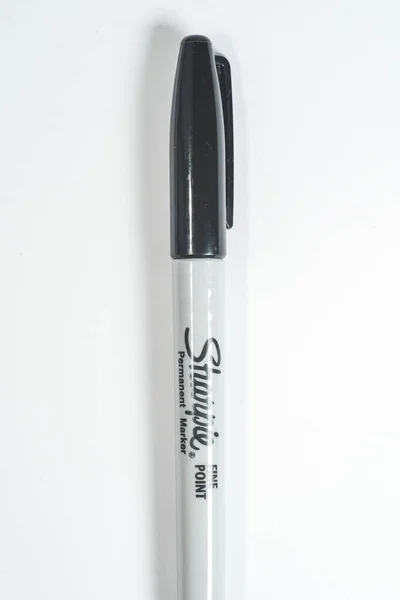 Sharpie Caneta Marcador Permanente Isolado Contra Fundo Branco — Fotografia de Stock