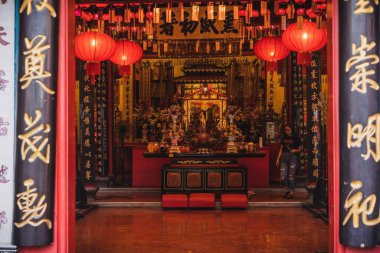 Hiang Thian Siang Ti Tapınağı. Carpenter Caddesi, Kuching 'de. Tapınak 1863 'te inşa edildi ve Kuching' in en eski binalarından biri haline geldi.