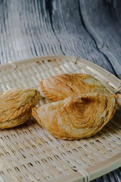 Puff Curry Conocido Localmente Como Karipap Malasia — Foto de Stock