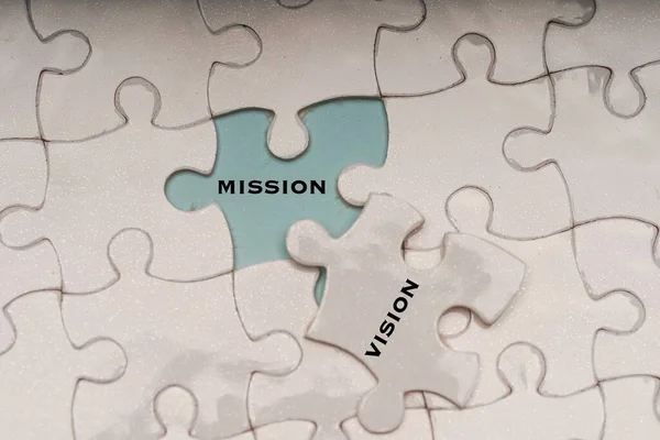 Concept Gestion Entreprise Formulation Vision Mission Sur Pièces Puzzle — Photo