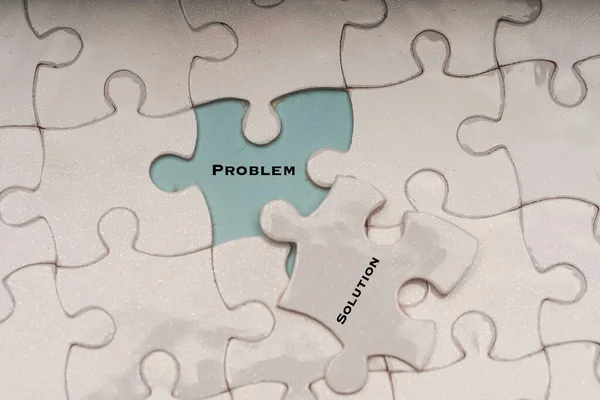 Solución Problemas Concepto Solución Problema Solución Textos Piezas Rompecabezas —  Fotos de Stock