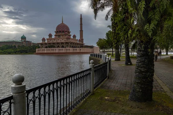 Putra Mecset Malay Masjid Putra Mecset Putrajaya Malajzia Mecset Építése — Stock Fotó