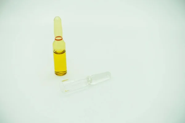 Medication ampoules for Intravenous injections on isolated white background, medical concept
