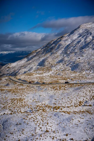 Vista Panorámica Winding Road Crown Range Nueva Zelanda — Foto de Stock