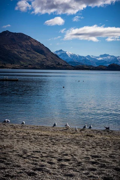 Widok Jezioro Wanaka Wyspa Południowa Nowa Zelandia — Zdjęcie stockowe