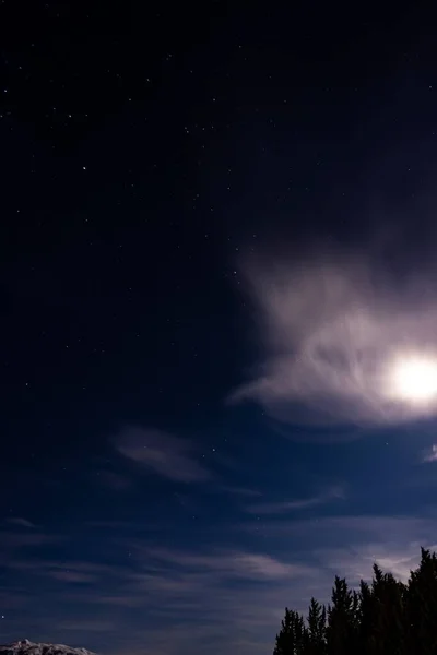 Noche Estrellada Con Vía Láctea Parque Nacional Aoraki Isla Sur —  Fotos de Stock