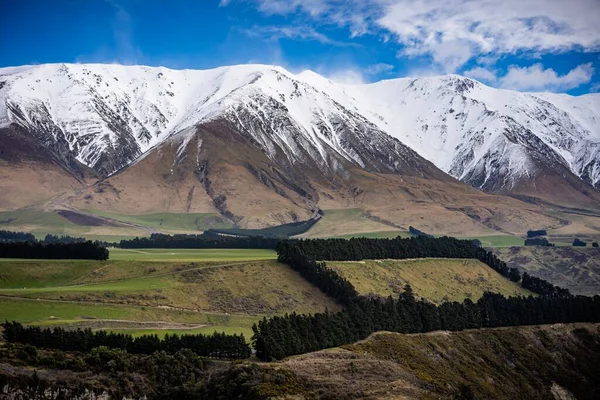 Widok Rakaia Gorge Nowa Zelandia Mount Hutt Tle — Zdjęcie stockowe