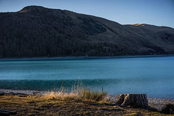 Szcenírozott Kilátás Tekapo Tóra South Island Zéland — Stock Fotó