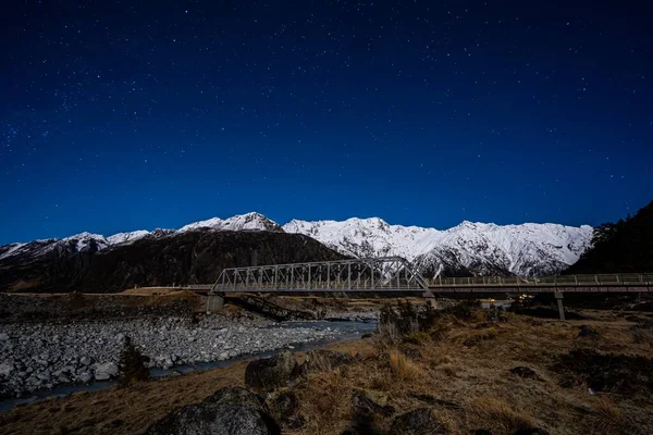 Sternennacht Mit Milchstraße Aoraki National Park Südinsel Neuseeland — Stockfoto