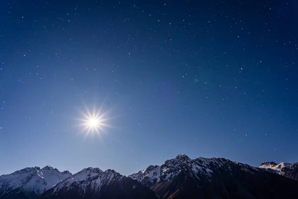 Noche Estrellada Con Vía Láctea Parque Nacional Aoraki Isla Sur — Foto de Stock