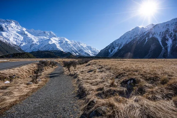 Blick Auf Den Mount Cook Oder Aoraki Südinsel Neuseeland — Stockfoto