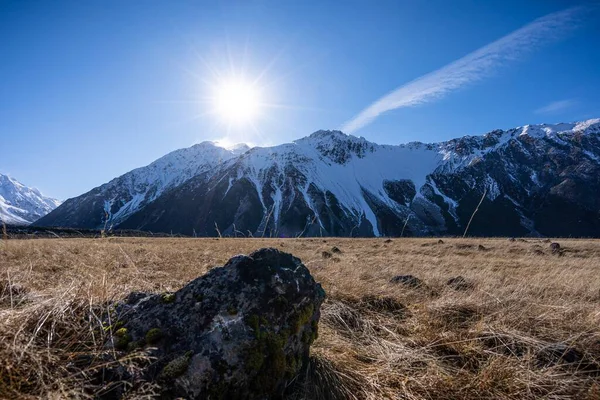 Vista Panorâmica Monte Cook Aoraki Ilha Sul Nova Zelândia — Fotografia de Stock