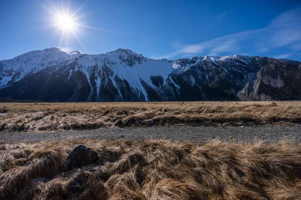 Живописный Вид Гору Кук Аораки Южный Остров Новая Зеландия — стоковое фото