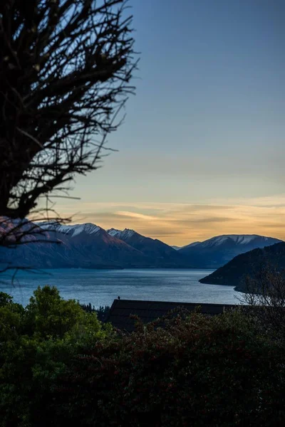 Vista Panorámica Queenstown Nueva Zelanda Durante Puesta Del Sol —  Fotos de Stock