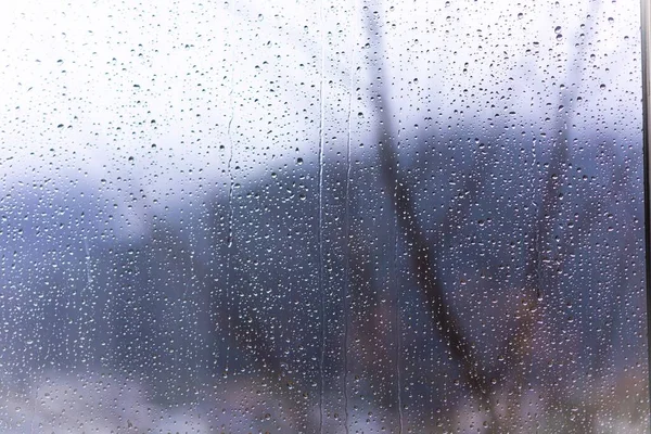 Raindrops Window Glass Blur Background — Stock Photo, Image