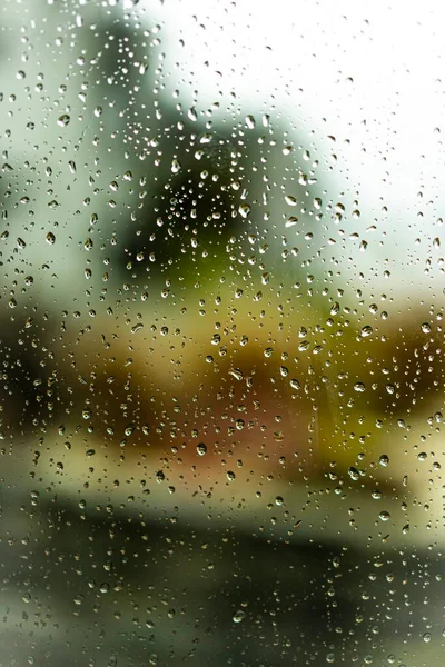 Raindrops Window Glass Blur Background — Stock Photo, Image