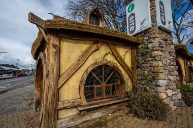 The Lord of The Rings için Yeni Zelanda Matamata 'da çekilen Hobbiton filmi.