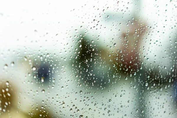 Raindrops Window Glass Blur Background — Stock Photo, Image