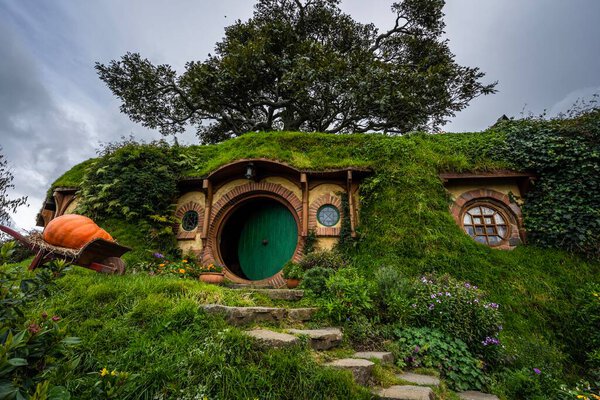 Hobbiton movie set for The Lord of The Rings in Matamata, New Zealand
