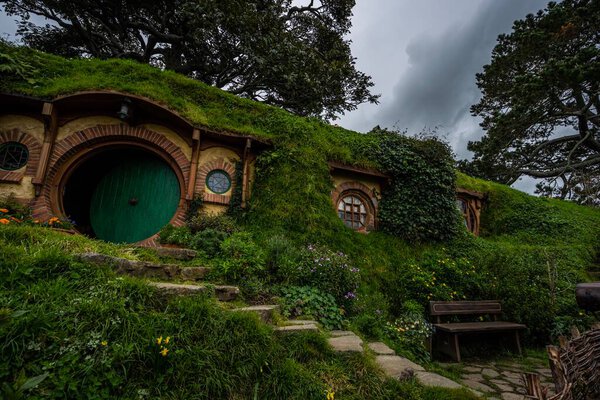 Hobbiton movie set for The Lord of The Rings in Matamata, New Zealand