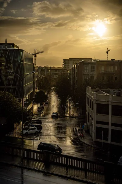 Sunset Auckland Városban Zéland — Stock Fotó