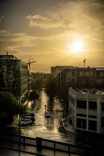 Sunset Auckland Városban Zéland — Stock Fotó