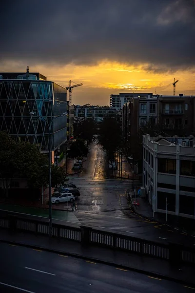 ニュージーランドのオークランド市の日没 — ストック写真
