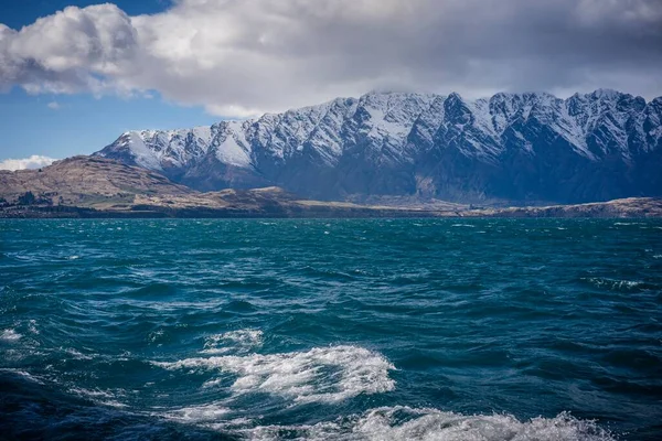 Vista Panorâmica Lago Wakatipu Queenstown Nova Zelândia — Fotografia de Stock