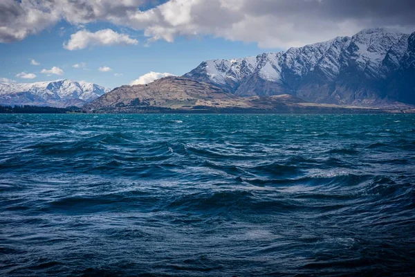 Vista Panorâmica Lago Wakatipu Queenstown Nova Zelândia — Fotografia de Stock