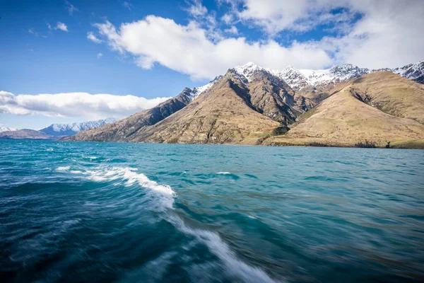Vista Panorâmica Lago Wakatipu Queenstown Nova Zelândia — Fotografia de Stock