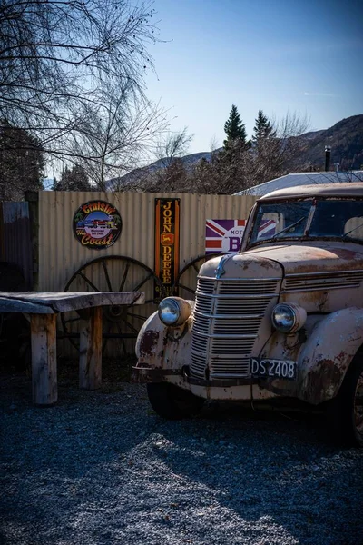 Les Vieux Bâtiments Les Voitures Burkes Pass Ville Patrimoine Nouvelle — Photo