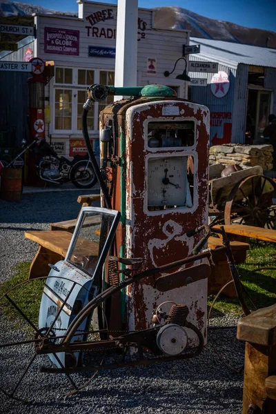 Les Vieux Bâtiments Les Voitures Burkes Pass Ville Patrimoine Nouvelle — Photo