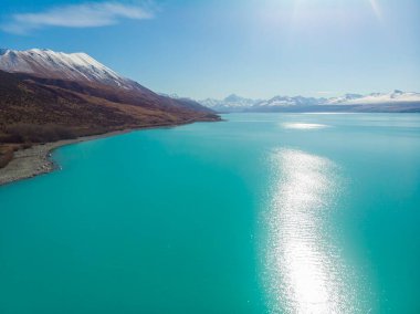 Pukaki Gölü manzaralı, Güney Adası, Yeni Zelanda